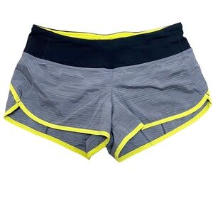 Lululemon Black, Grey, Yellow Running/Workout Shorts - Size 4